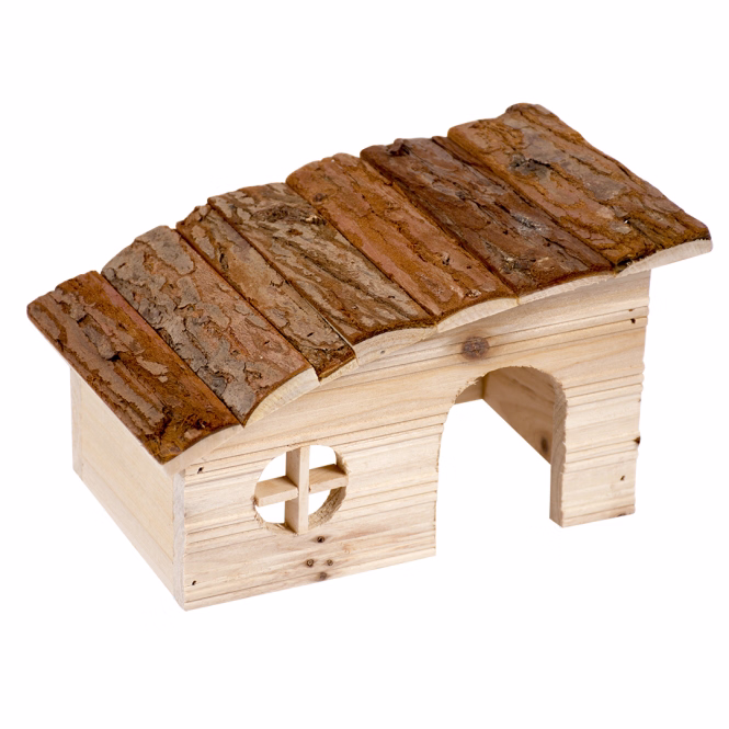 Kleintierhaus mit Schrägdach aus Naturholz